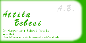 attila bebesi business card